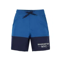 Plum Tree Kids Blue Cotton Color Block Shorts-picture-24