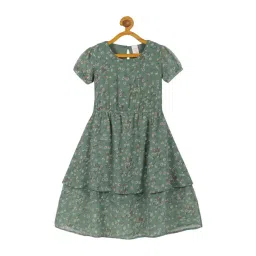 Plum Tree Kids Green Floral Print Dress-picture-47