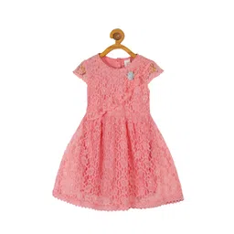 PLUM TREE Peach-Coloured Net Dress-picture-35