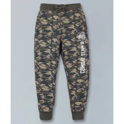 Plum Tree Seamless Camouflage & Combat Team Text Placement Printed Track Pant - Green-picture-10
