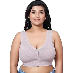 PLUMBURY Nylon Spandex Women's Lightly Padded Plus Size Front Open Maternity/Nursing/Nursing Bra-picture-18