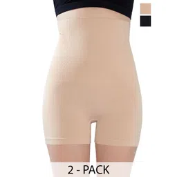 PLUMBURY Pack Of 2 Seamless High Waist Tummy & Thigh Shapewears-picture-18