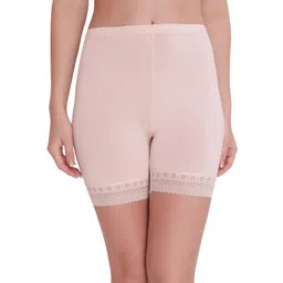 PLUMBURY Women Mid-Rise Lace Edge Shorts-picture-41