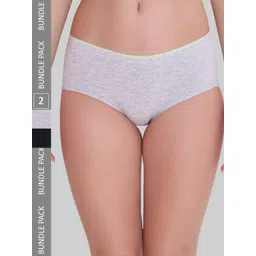 plumbury Women Pack of 2 Cotton Mid-Rise Briefs PLPANTY918ABL/GREYM-picture-32