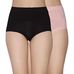 plumbury Women's Cotton High Waist Full Coverage Hipster Panty, Free Size-picture-17