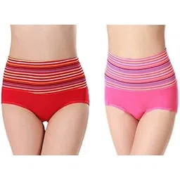 plumbury Women's Cotton High Waist Full Coverage Tummy Control Panty (Pack of 2)-picture-28