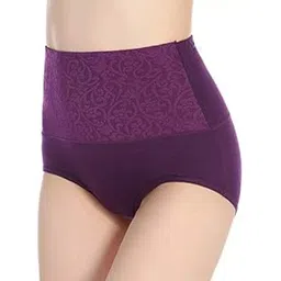 plumbury Women's Cotton High Waist Full Coverage Tummy Control Panty,Free Size-picture-21