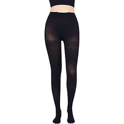 plumbury Women's High Waist Stretchable Pantyhose Opaque Stockings Tights For Women, Black-picture-13