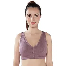 plumbury Women's Lightly Padded Front Open Maternity|Nursing|Feeding Post Sugery Every Day Bra,Size 32 to 38-picture-53
