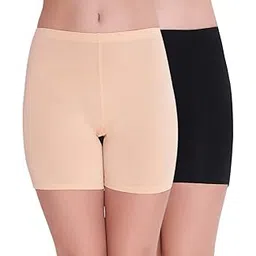 plumbury Women's/Girl's Cotton Lycra Cycling Shorts/Yoga Shorts/Night Shorts/Under Skirt Safety Shorts(Pack of 2)-picture-22