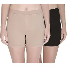plumbury Women’s/Girl’s Cotton Lycra High Waist Under Skirt Shorts/Cycling Shorts, Size M-XL, (Pack of 2)-picture-15