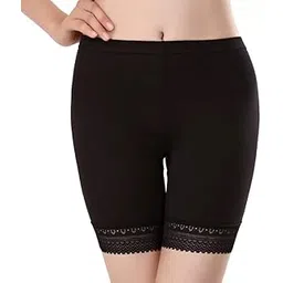 plumbury Women's/Girl's Cotton Lycra Stretchable Lace Cycling Shorts/Under Skirt Shorts Safety Shorts (Size L-XL)-picture-21