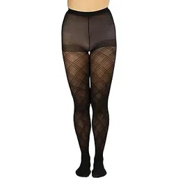plumbury Women's/Girls's High Waist Pantyhose Texture Stylish Stockings, Free Size, Black-picture-28