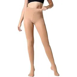 plumbury Women's/Girls's Strechable High Waist Pantyhose Opaque Stockings Tights, Free Size, Beige/Black-picture-34