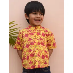 PlumCheeks Boys Relaxed Floral Cotton Printed Casual Shirt-picture-28