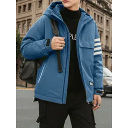 PLUS 91 Men Leather Jacket with Patchwork-picture-20