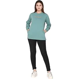 Winter Wear Women's Warm Sweatshirts/Hoodies/Baggy Style Solid Colors Sweatshirt (Sweatshirts)-image-9