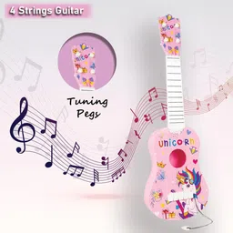 pluspicks Unicorn Theme Guitar 4 Strings Acoustic Music Toys for Kids, Educational Toy-picture-23