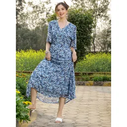 plusS Abstract Printed Fit and Flare Maxi Dress-picture-11