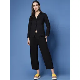 plusS Black Pure Cotton Shirt With Trouser Co-Ords-picture-15