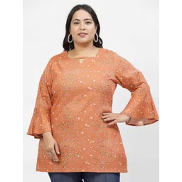 plusS Floral Print Bell Sleeve Top-picture-25