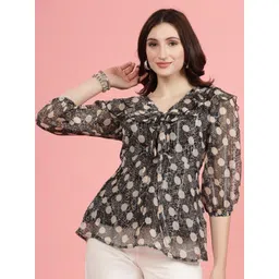 plusS Floral Print Puff Sleeve Top-picture-40