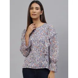 plusS Lavender & White Floral Print Top-picture-22