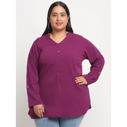 plusS Mandarin Collar Pleated Top-picture-42