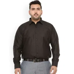 plusS Men Black Comfort Regular Fit Solid Casual Shirt-picture-32