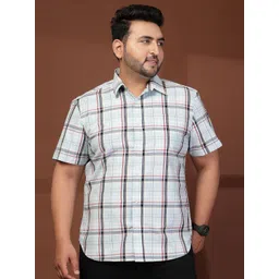 plusS Men Opaque Checked Casual Shirt-picture-16