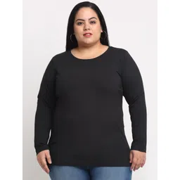 plusS Plus Size Women Black T-shirt-picture-19