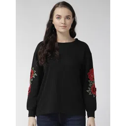 plusS Women Black Solid Sweatshirt-picture-23