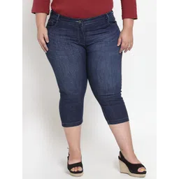 plusS Women Blue Plus Size Capris-picture-30