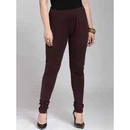 plusS Women Brown Solid Churidar Leggings-picture-28
