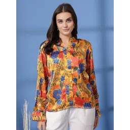plusS Women Floral Printed Shirt Style Regular Top-picture-33