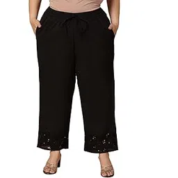 pluss Women Plus Size Solid Palazzos-picture-48