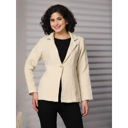 pluss Women Solid Single Breasted Casual Blazer-picture-26