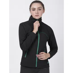 Plutus Women Black Solid Windcheater Sporty  Jacket-picture-23