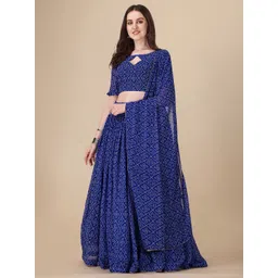 PMD Fashion Bandhani Printed Semi-Stitched Lehenga & Unstitched Blouse With Dupatta-picture-16