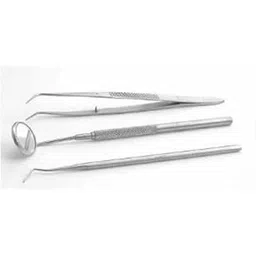 PMT Instrument Kit Pack Of 3 Piece (Mouth Mirror With Handle, Straight Probe, Tweezer) SET OF 10 PACK-picture-29