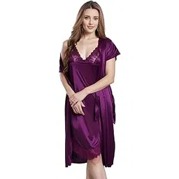 pnaeong Satin Short Wedding Nighty for Women Bridal-picture-23