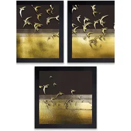PnF Black & Beige 3 Pieces Birds and Animals Wall Arts-picture-21