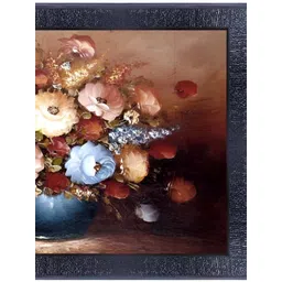 PnF Black & Blue Floral and Botanical Wooden Painting Wall Art-picture-37