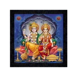 PnF Black & Blue Religious Wooden Painting Wall Art-picture-40