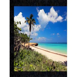 PnF Black & Blue Wooden Floral and Botanical Wall Painting-image-43