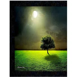 PnF Black & Green Wooden Floral and Botanical Painting Wall Art-picture-34