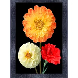 PnF Black & Orange Floral Wooden Painting Wall Art-picture-14