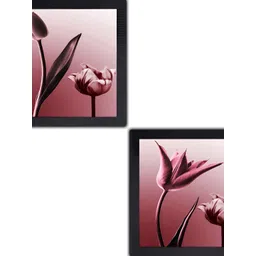 PnF Black & Pink 2 Piece Paper Floral and Botanical Painting Wall Art-picture-34