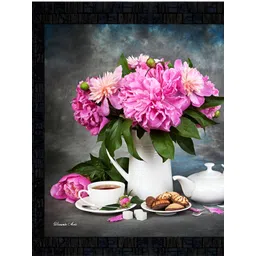 PnF Black & Pink Paper Floral and Botanical Wall Paintings-picture-35