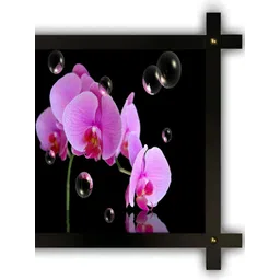 PnF Black & Pink Wooden Floral and Botanical Painting Wall Art-picture-16